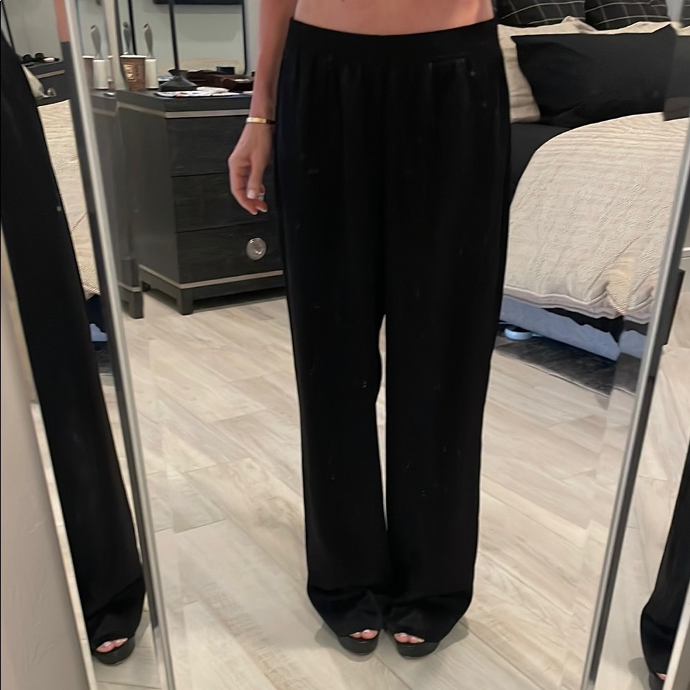 Aritzia Babaton Satin Wide Leg Pants Sz Med